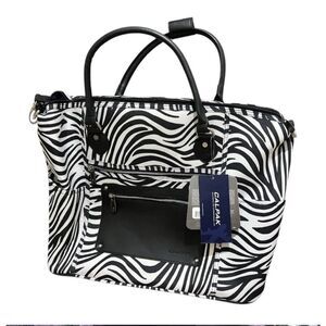 CalPak Black and White Rolling Carry On Shoulder Top Duffel Bag New